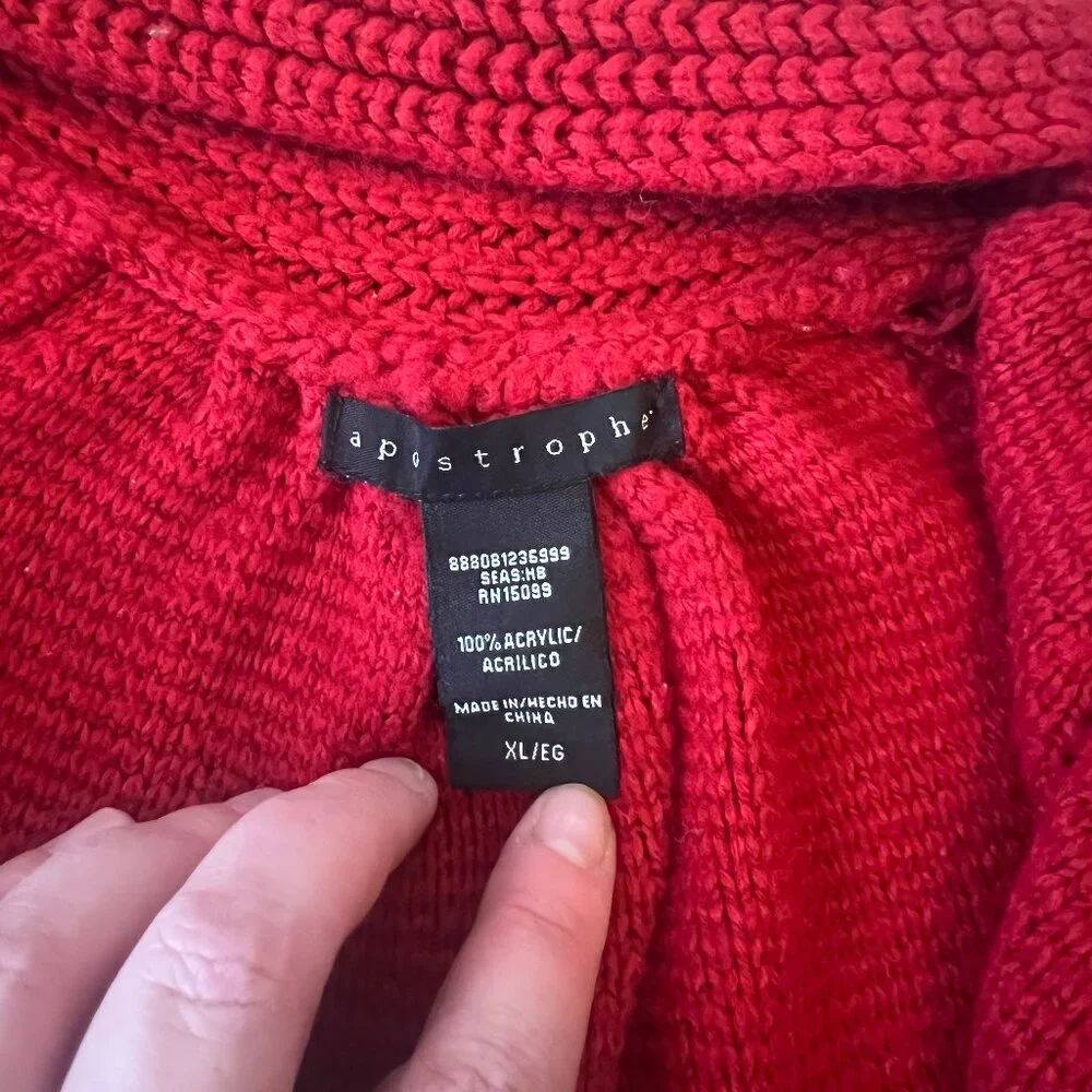 apostrophe Size XL Red Sweater - Picture 4 of 5